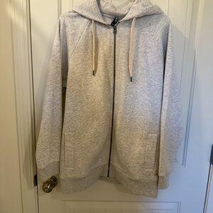 Vuori Light Gray Zip-Up Hoodie